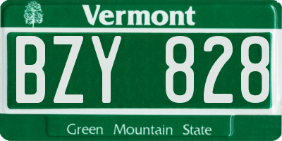 VT license plate BZY828