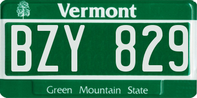 VT license plate BZY829