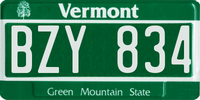 VT license plate BZY834