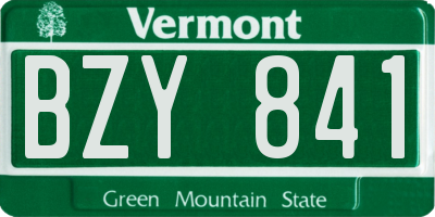 VT license plate BZY841