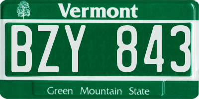 VT license plate BZY843