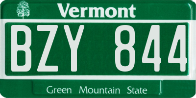 VT license plate BZY844