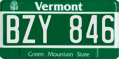 VT license plate BZY846
