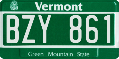 VT license plate BZY861