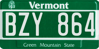 VT license plate BZY864