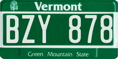 VT license plate BZY878