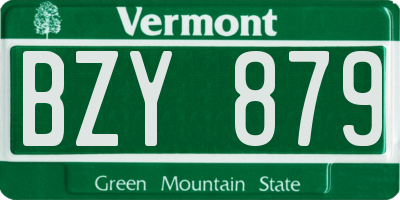 VT license plate BZY879