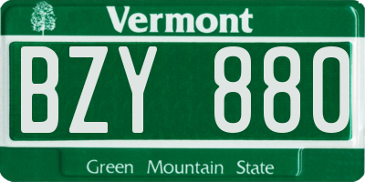 VT license plate BZY880