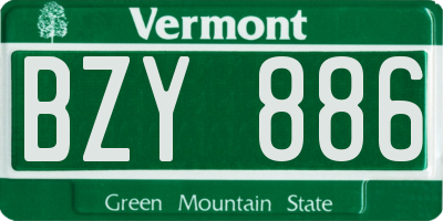 VT license plate BZY886