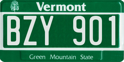 VT license plate BZY901