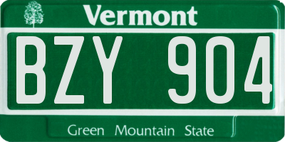 VT license plate BZY904