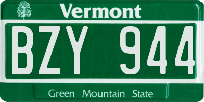VT license plate BZY944