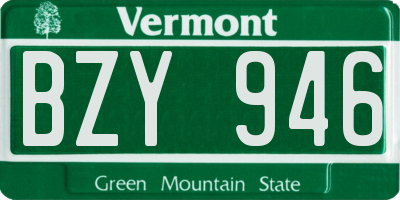 VT license plate BZY946