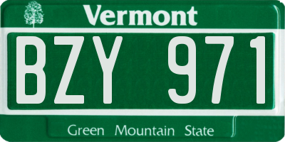 VT license plate BZY971