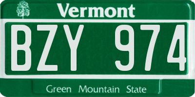 VT license plate BZY974