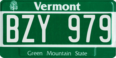 VT license plate BZY979