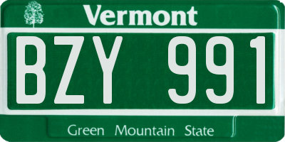 VT license plate BZY991