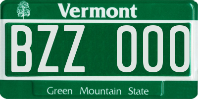 VT license plate BZZ000