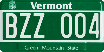 VT license plate BZZ004
