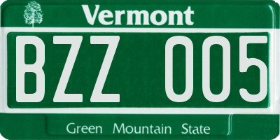 VT license plate BZZ005