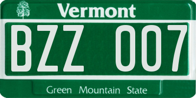 VT license plate BZZ007