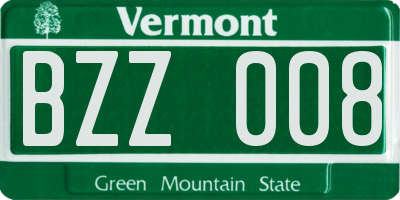 VT license plate BZZ008