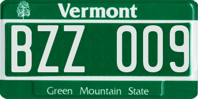VT license plate BZZ009