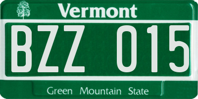 VT license plate BZZ015