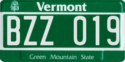 VT license plate BZZ019