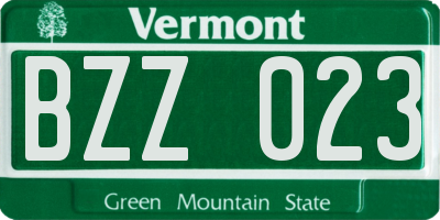 VT license plate BZZ023