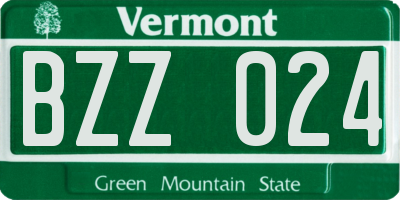 VT license plate BZZ024