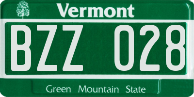 VT license plate BZZ028