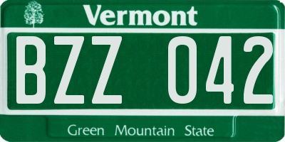 VT license plate BZZ042