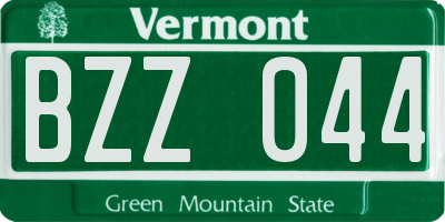 VT license plate BZZ044
