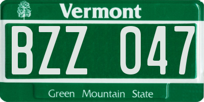 VT license plate BZZ047