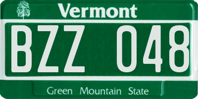 VT license plate BZZ048