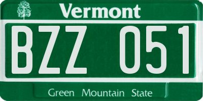 VT license plate BZZ051