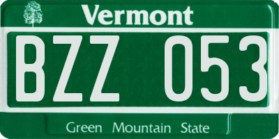 VT license plate BZZ053
