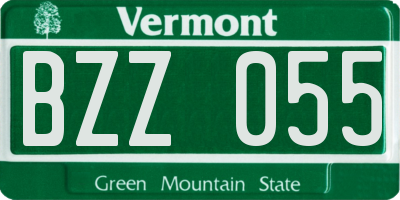 VT license plate BZZ055