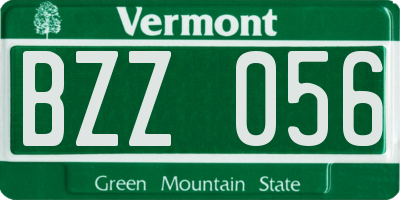 VT license plate BZZ056