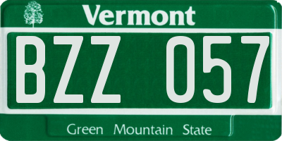 VT license plate BZZ057