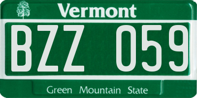 VT license plate BZZ059