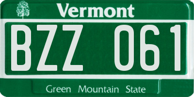 VT license plate BZZ061