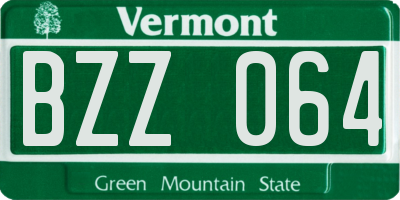 VT license plate BZZ064