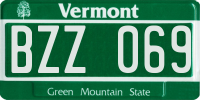 VT license plate BZZ069