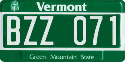 VT license plate BZZ071