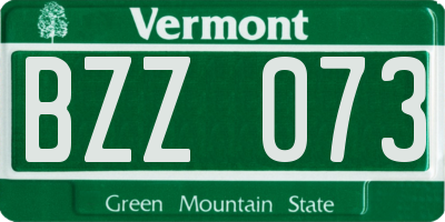 VT license plate BZZ073