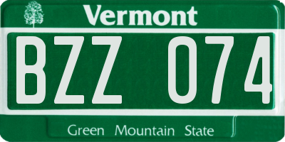 VT license plate BZZ074