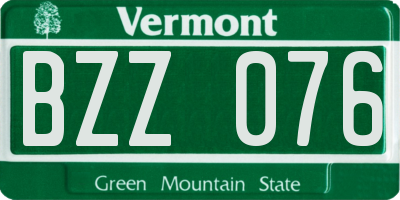 VT license plate BZZ076