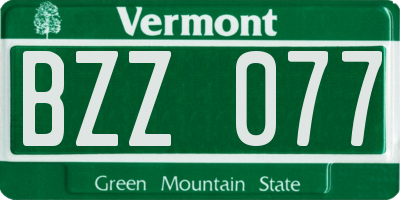 VT license plate BZZ077